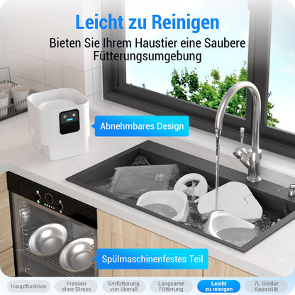 Frienhund Futterautomat Katze 2 Näpfe - APP, WiFi, 7L, Langsam