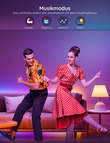 Govee RGBIC LED Streifen Musik Sync & App-steuerbar - 20m