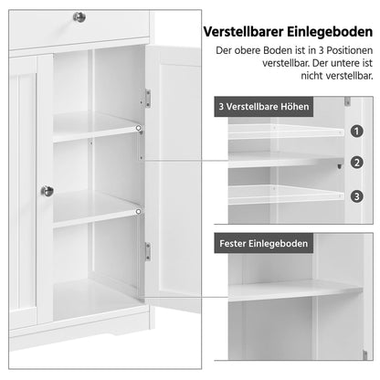 Yaheetech Badschrank mit 4 Schubladen und Fach - Weiss