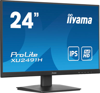iiyama Prolite XU2491H-B1 IPS Monitor. Schwarzer 23.8" Full-HD-Bildschirm für Büro und Multimedia-Anwendungen.