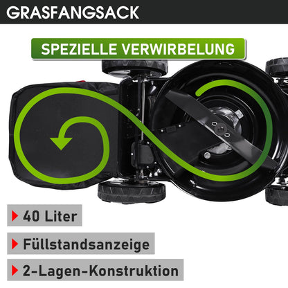 BRAST Benzin Rasenmäher mit Hinterradantrieb, 4-Takt, 41 cm