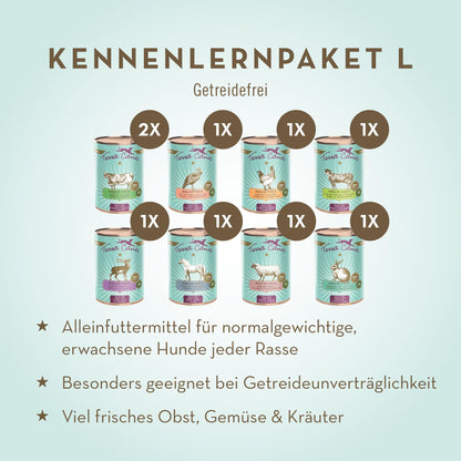 Terra Canis Kennenlernpaket L Hundenassfutter getreidefrei 9 x 400 g