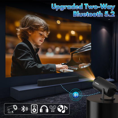 Mini Beamer Tragbarer Smart Projektor 180° - 1080P 4K Dual WiFi
