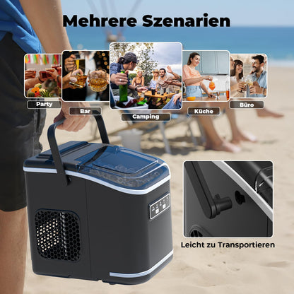 Acmeenjoy Eiswürfelmaschine HZB-12/K, 12 kg/24 h, Selbstreinigung