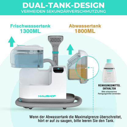 HAUSHOF StainZapper Vapo Waschsauger mit Dampffunktion