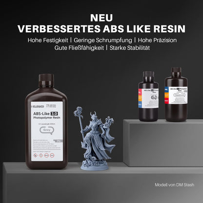 ELEGOO ABS-Like 3.0 3D Drucker Resin – 3 x 1000g Grau