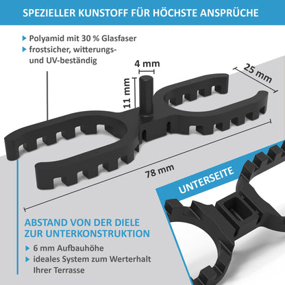 My Plast I Terrassen-Abstandhalter 4mm - offen geriffelt 900 St.