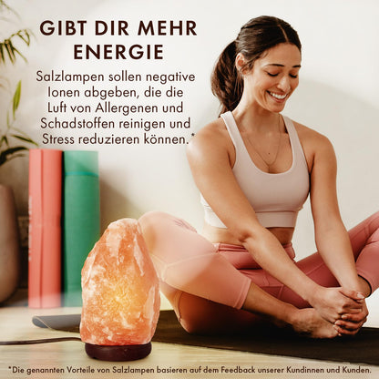 The Body Source Salzlampe 5-7 kg mit Dimmer und Holzständer