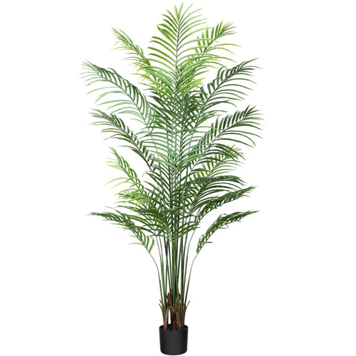CROSOFMI Künstliche Palme 170 cm im Topf, Kunstpflanze für Wohnzimmer mit formbarem Stamm