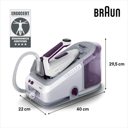 Braun CareStyle 7 IS 7266 VI Dampfbügelstation, 2700 W, Weiss-Violett