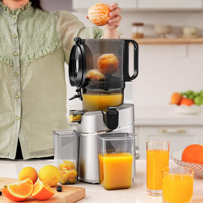 AMZCHEF Automatischer Slow Juicer 145mm Öffnung - Silber
