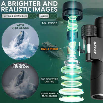 occer 12x50 Hochleistungs-Fernglas - HD Vogelbeobachtung Jagd