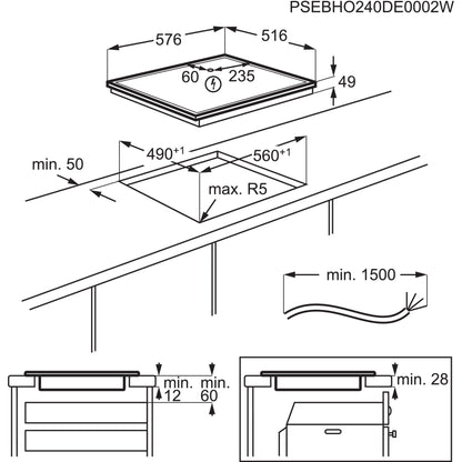 AEG Induktionskochfeld autark TO64IA0AXB 60 cm, 4 Flex-Kochzonen