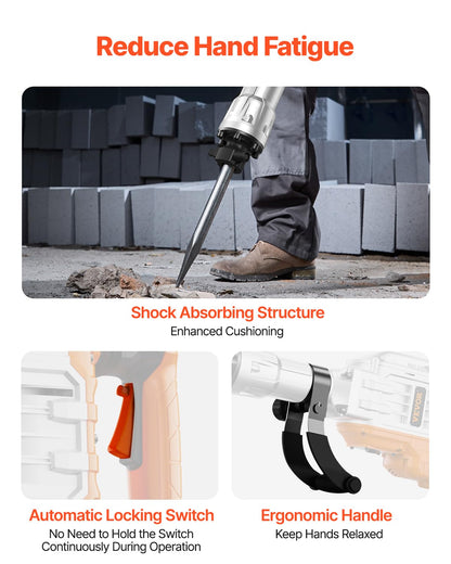 VEVOR Abbruchhammer Betonbrecher Stemmhammer 3500W 60J