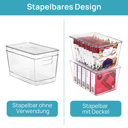 Vtopmart Aufbewahrungsboxen mit Deckel, 6 Stück, transparent, Grösse L