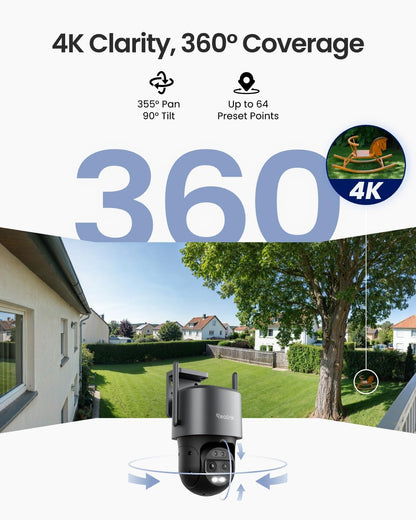 Reolink TrackMix WiFi 4K PTZ Überwachungskamera aussen, Grau
