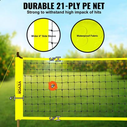 VEVOR Volleyballnetz Set, höhenverstellbar, mit Ball & Tragetasche