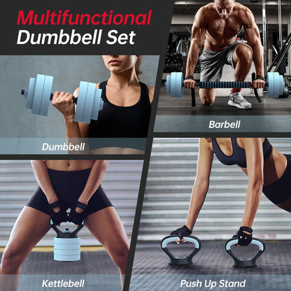 PASYOU Hantelset 20 kg, 4-in-1 verstellbar: Kurzhantel & Langhantel