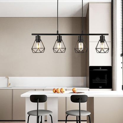 FORCOSO Pendelleuchte Esstisch 4 Flammig – Schwarz Vintage