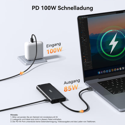 HODO Dockingstation USB C 14-in-1, Triple Display, HDMI, DisplayPort