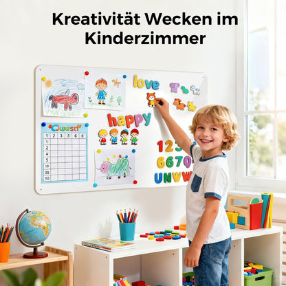 LYZZXI Magnettafel 50x80 cm, weiss – Magnetwand für Fotos und Magnete