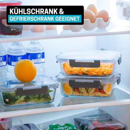 Igluu Meal Prep Glas-Frischhaltedosen, 5er-Set, 1050 ml, auslaufsicher