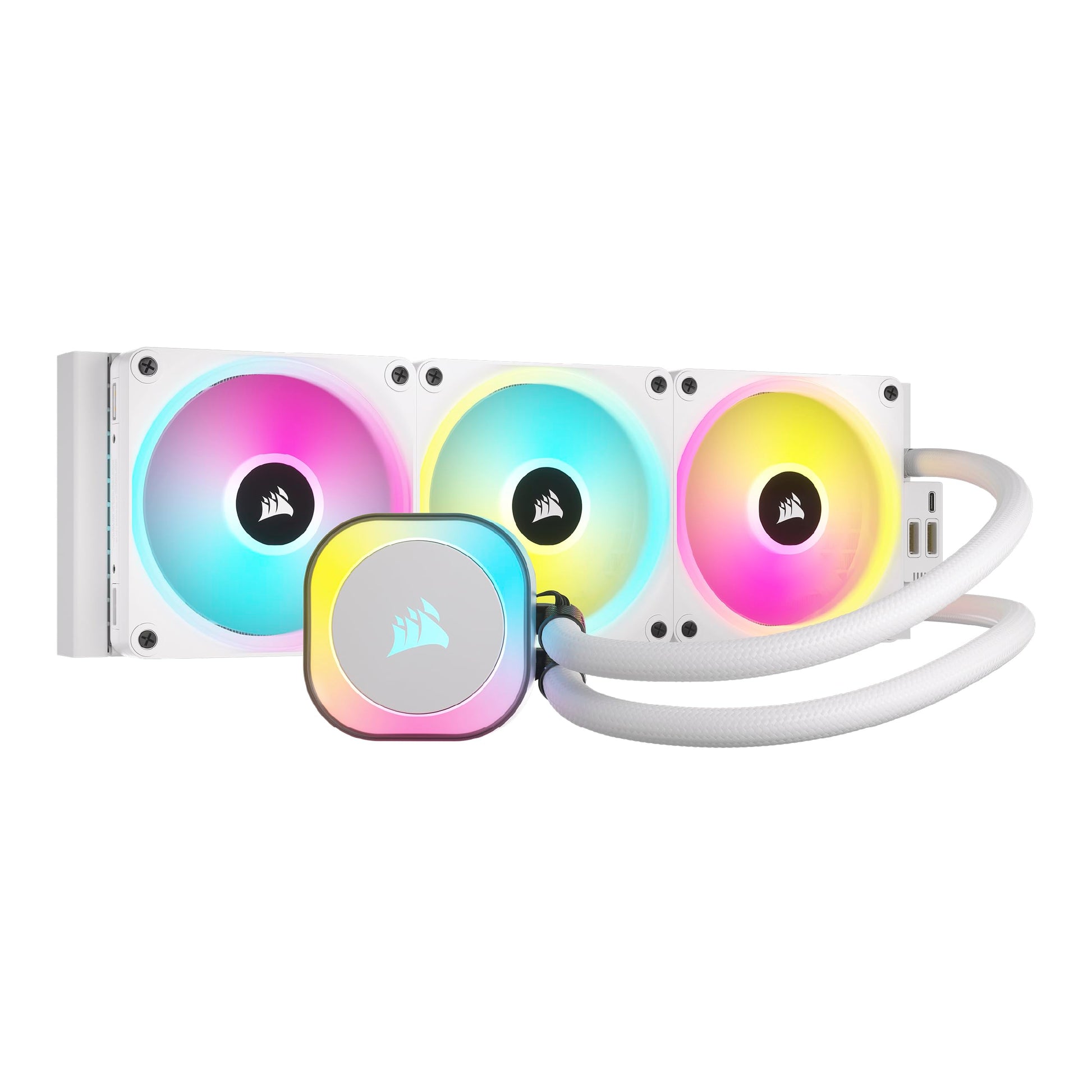 Corsair iCUE LINK H150i RGB Flüssig-CPU-Kühler - 360mm weiss. AIO mit 360mm Radiator und RGB-Lüftern zur Prozessor-Kühlung.