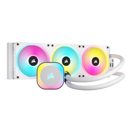 Corsair iCUE LINK H150i RGB Flüssig-CPU-Kühler - 360mm weiss. AIO mit 360mm Radiator und RGB-Lüftern zur Prozessor-Kühlung.