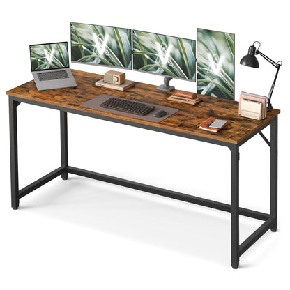 VASAGLE LWD121K01 Bürotisch 160x60 cm - Vintagebraun-Tintenschwarz. Rechteckige Platte in Vintagebraun, Gestell in Tintenschwarz. Optimaler Arbeitsplatz.