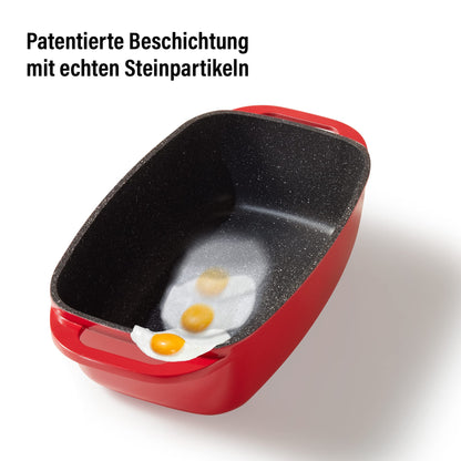 STONELINE Aluguss Bräter 40x22 cm - Induktion, Antihaft, Rot