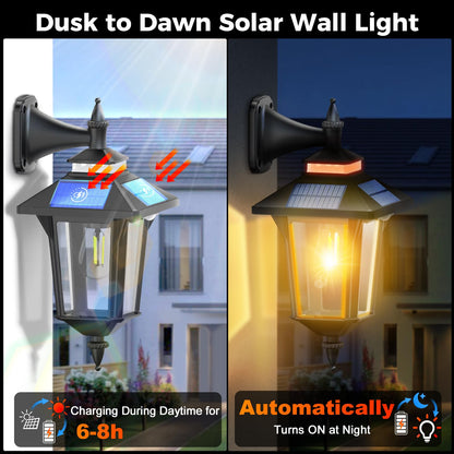 COLBOR Solar Wandleuchte Vintage mit Bewegungsmelder IP65 Aussen