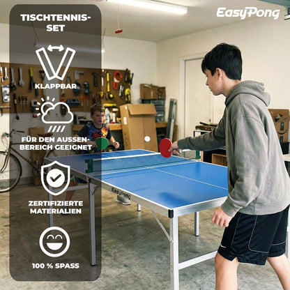 Original Cup EasyPong Tischtennisplatte klappbar, Blau, 182 x 91 cm