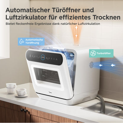 Midea Mini Tischgeschirrspüler 3 Gedecke - Mit/Ohne Wasseranschluss