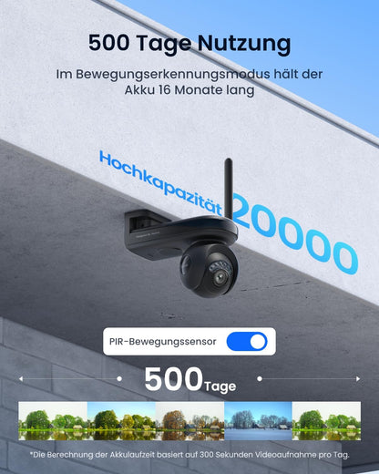 Reolink Altas PT Ultra 4K Solar Überwachungskamera mit Akku, schwarz