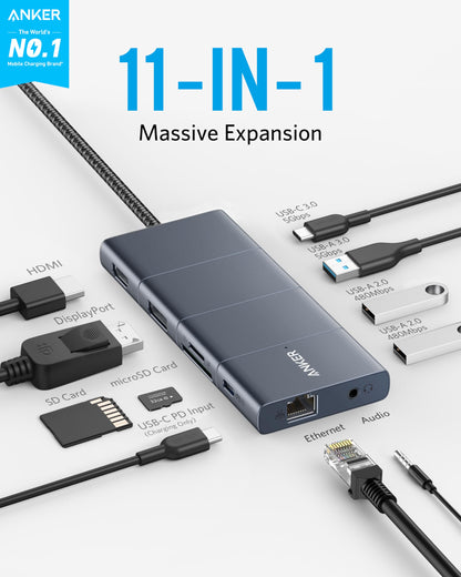 Anker PowerExpand+ 11-in-1 USB-C Adapter Hub 4K HDMI 100W PD
