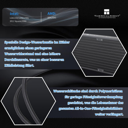 Thermalright AQUA ELITE 360 V3 CPU-Wasserkühlung mit 3 ARGB-Lüftern