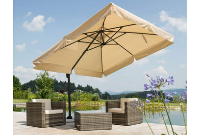 Schneider Sonnenschirm Rhodos Natur 300 x 300 cm, Alu/Stahl
