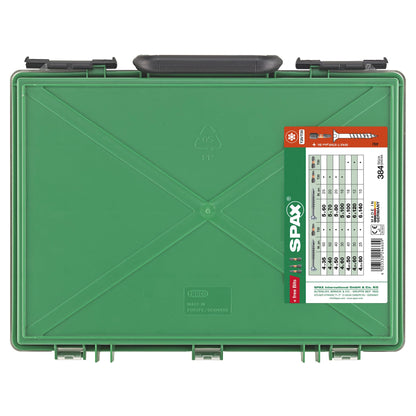 SPAX Sortimentskoffer gross, Schrauben-Set WIROX 384 Schrauben, 3 Bits