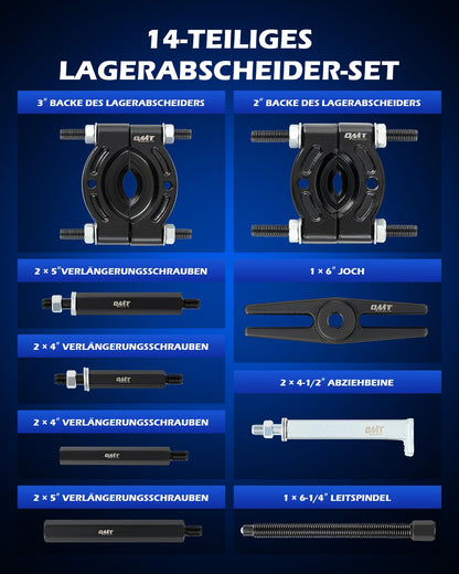 Orion Motor Tech Lagerabzieher Set 14-teilig, Kugellager-Abzieher