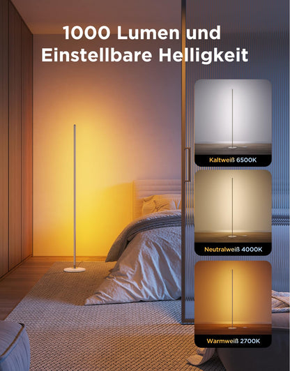 Govee RGBIC LED Eck Stehleuchte – 136cm, Matter & Alexa, Gold