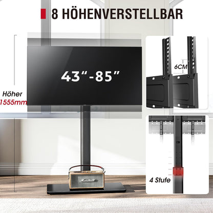 AOKCOS TV Bodenständer Universal für 43-85 Zoll TVs – Schwarz