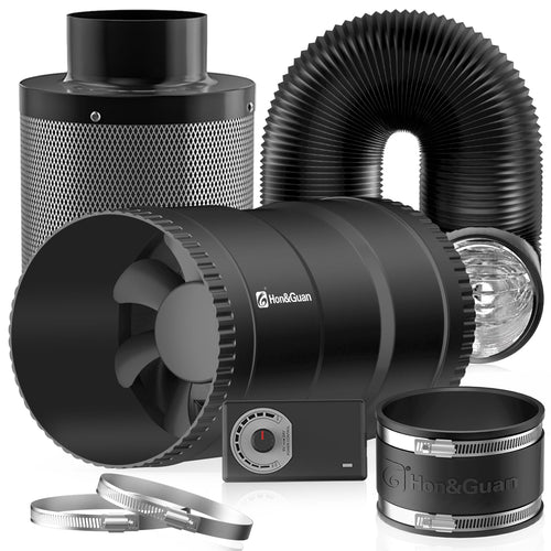 Hon&Guan 150mm Abluftset Rohrventilator System 587 m³/h