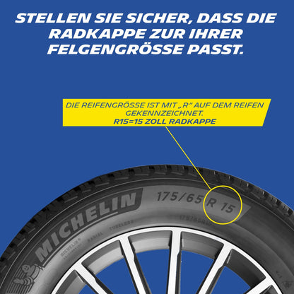 Michelin Radkappen MX-FB 15 Zoll Radzierblenden 4er Set Schwarz