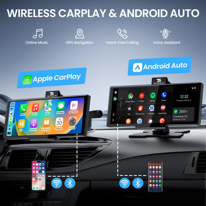 TECXERLLON DC10Q5 CarPlay Display mit 4K Dashcam und Rückfahrkamera