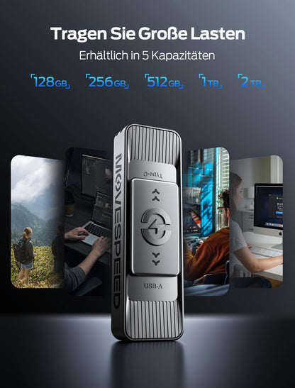 MOVE SPEED SP05 Externe SSD 1TB, USB-C + USB 3.2, 560 MB/s