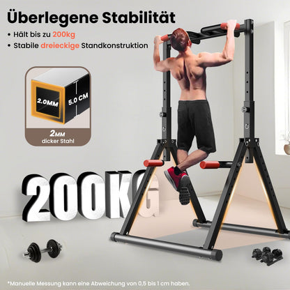 WATBKHE Power Tower Dip Station Faltbar Klimmzugstange - Schwarz
