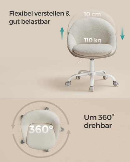 SONGMICS OBG020W01 Homeoffice Stuhl Sherpa – Cappuccinobeige