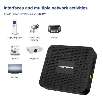 MINIS FORUM GK41 Mini-PC – Celeron J4125, 8GB/128GB