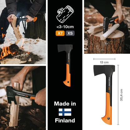 Fiskars Universalaxt X7-XS mit Klingen- und Transportschutz, 35,5 cm