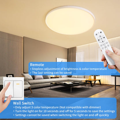 MOONSEA LED Deckenleuchte dimmbar mit Fernbedienung, 48 W, Ø50cm